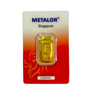 Metalor 50 gr støbt guldbarre fra Metalor Singapore - køb guldbarrer til bedste guldpris