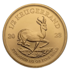 1/2 oz Sydafrikansk Krugerrand 2023. Køb guldmønter online hos Vitus Guld i dag og lås guldprisen.