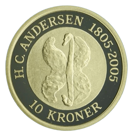 Cirkuleret H. C. Andersen guldmønt 10 kr. årgang 2005. Køb cirkulerede guldmønter online hos Vitus Guld i dag og lås prisen.