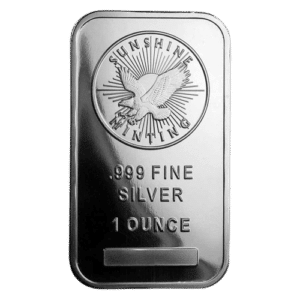 1 oz Sølvbarre 31,1 gr. 999 ‰, Sunshine Minting - Cirkuleret sølv fra Vitus Guld