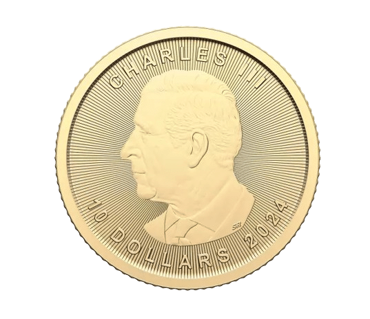 10$ Canadian Maple Leaf Guldmønt, 14 oz 7,775 gr., 24 karat 999,9 ‰ – År 2024 - Køb dit guld i dag