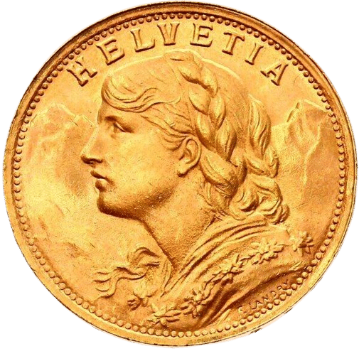 20 Francs - "Vreneli" - Vitus Guld - Danmarks Førende Guldforhandler af guldmønter