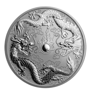 Double Dragon sølvmønt 1 oz finsølv år 2019 - køb sølvmønter til bedste sølvpris