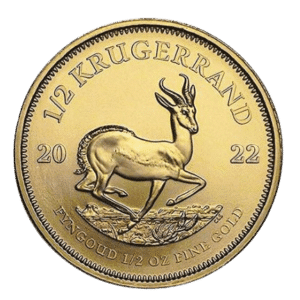 Krugerrand guldmønt halv oz finguld - 15,55 gr. Køb guldmønter i dag online lås guldprisen og afhent eller få tilsendt