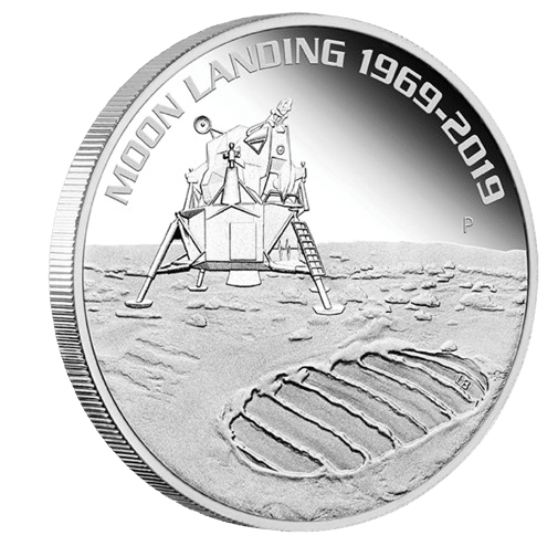 Moon landing sølvmønt år 1969-2019 - køb sølvmønter til bedste sølvpris