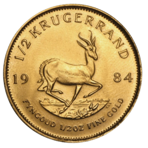 Cirkuleret 1/2 oz Krugerrand guldmønt årgang 1984. Køb sydafrikanske guldmønter online til markedets bedste guldpriser. Lås prisen i dag.