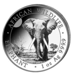 1 oz - 31,1 gr Somali elephant år 2025 - køb sølvmønter til bedste sølvpriser i Danmark Online