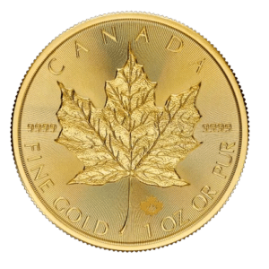 1 oz Canadian Maple Leaf årgang 2025 guldmønt. Køb 2025 investeringsguldmønter i dag og lås prisen. Få tilsendt eller afhent selv.