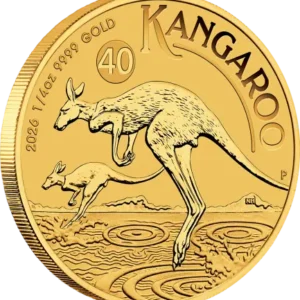 1/4 oz Australsk Kangaroo 999,9 ‰, 7,75 gr. 24 karat "40 års jubilæum" - År 2026